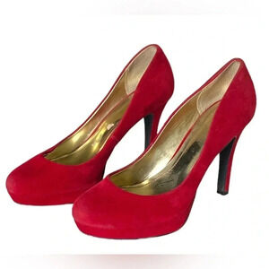 STYLE & CO. | Red Tarah Velvet Platform Stiletto Heels in Red Size 9.5M (EUC)